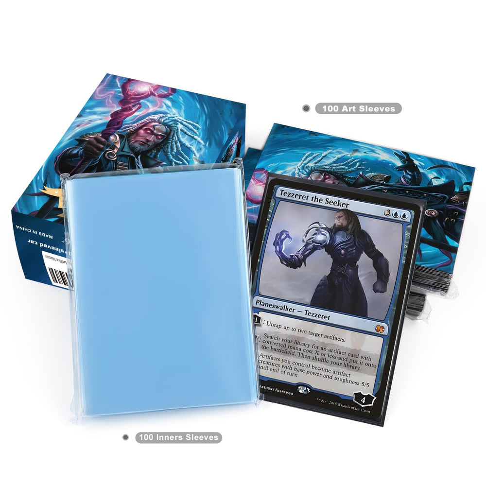 Katomula box stores 100 sleeves or 70 sleeved cards for tidy storage