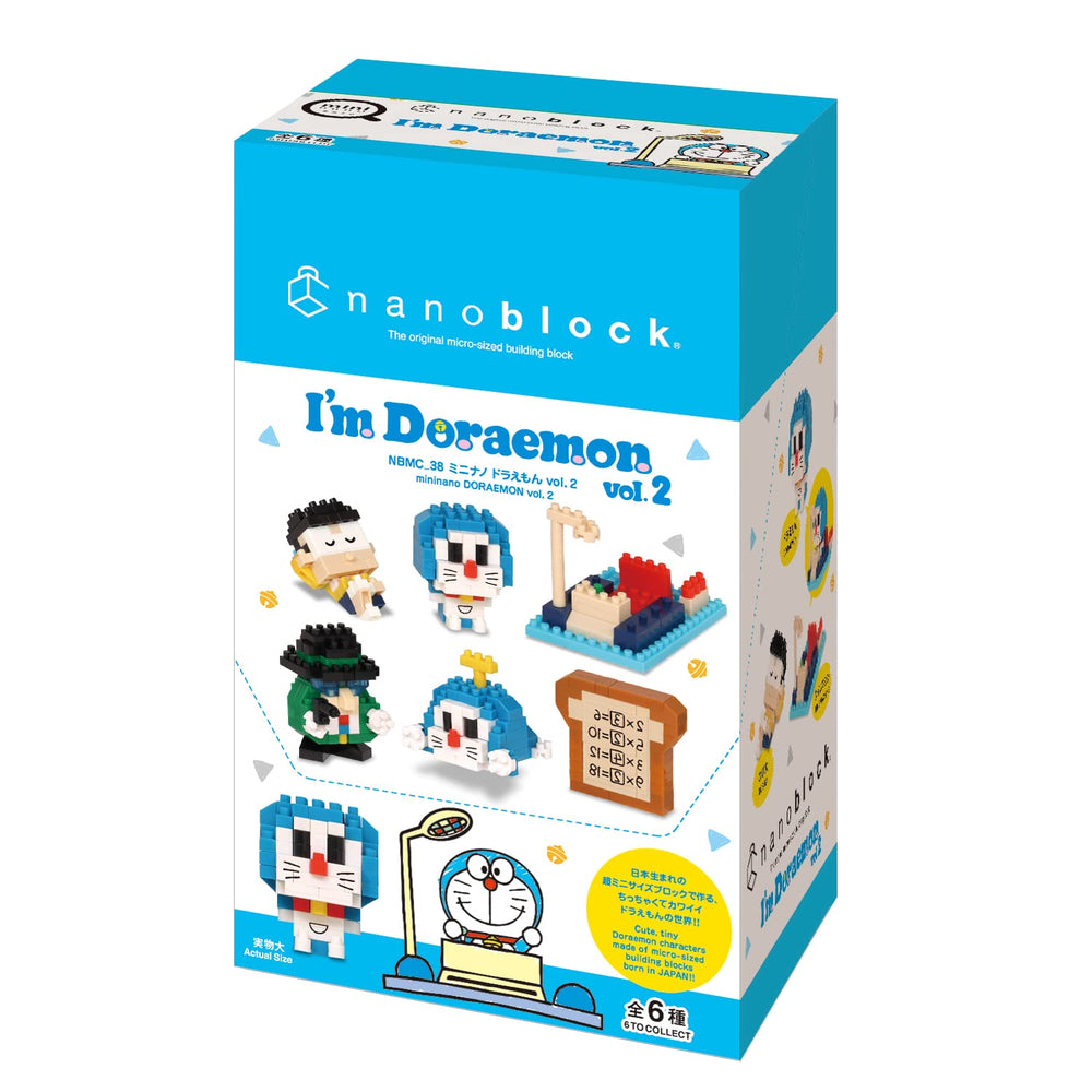 Kawada Nanoblock Doraemon Vol.2 six-character assembly, compact desk art.