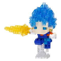 Kawada Nanoblock Dragon Ball Vegito SGSS assembly for precise display.
