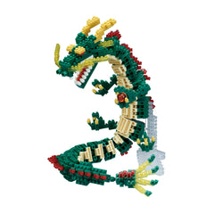 KAWADA Nanoblock Fantastic Animals Dragon assembled for display with palm-size precision