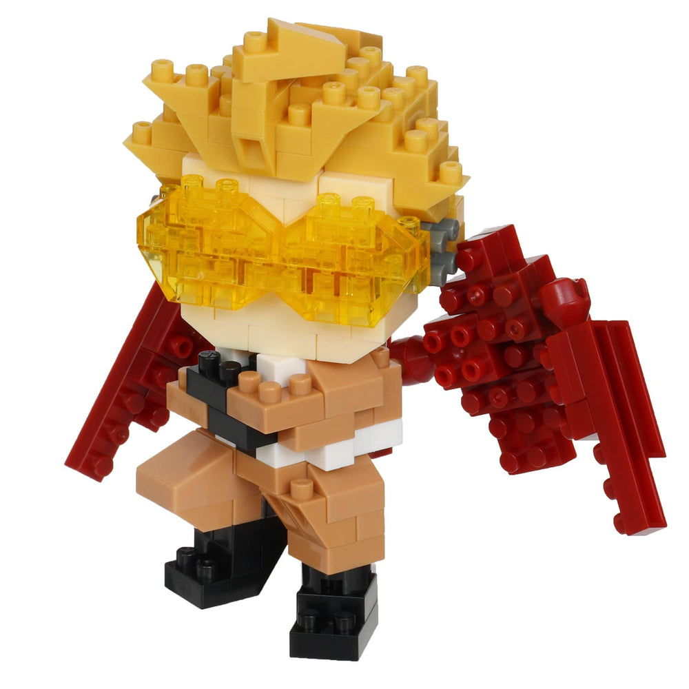 Kawada Nanoblock Hawks figure on display, compact hero with intricate detailing