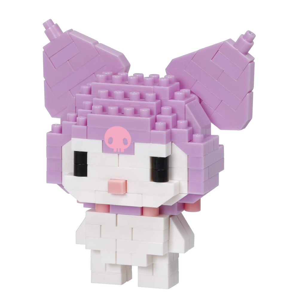 Kawada Nanoblock Kuromi building kit—compact 160-piece set for display and creative play.