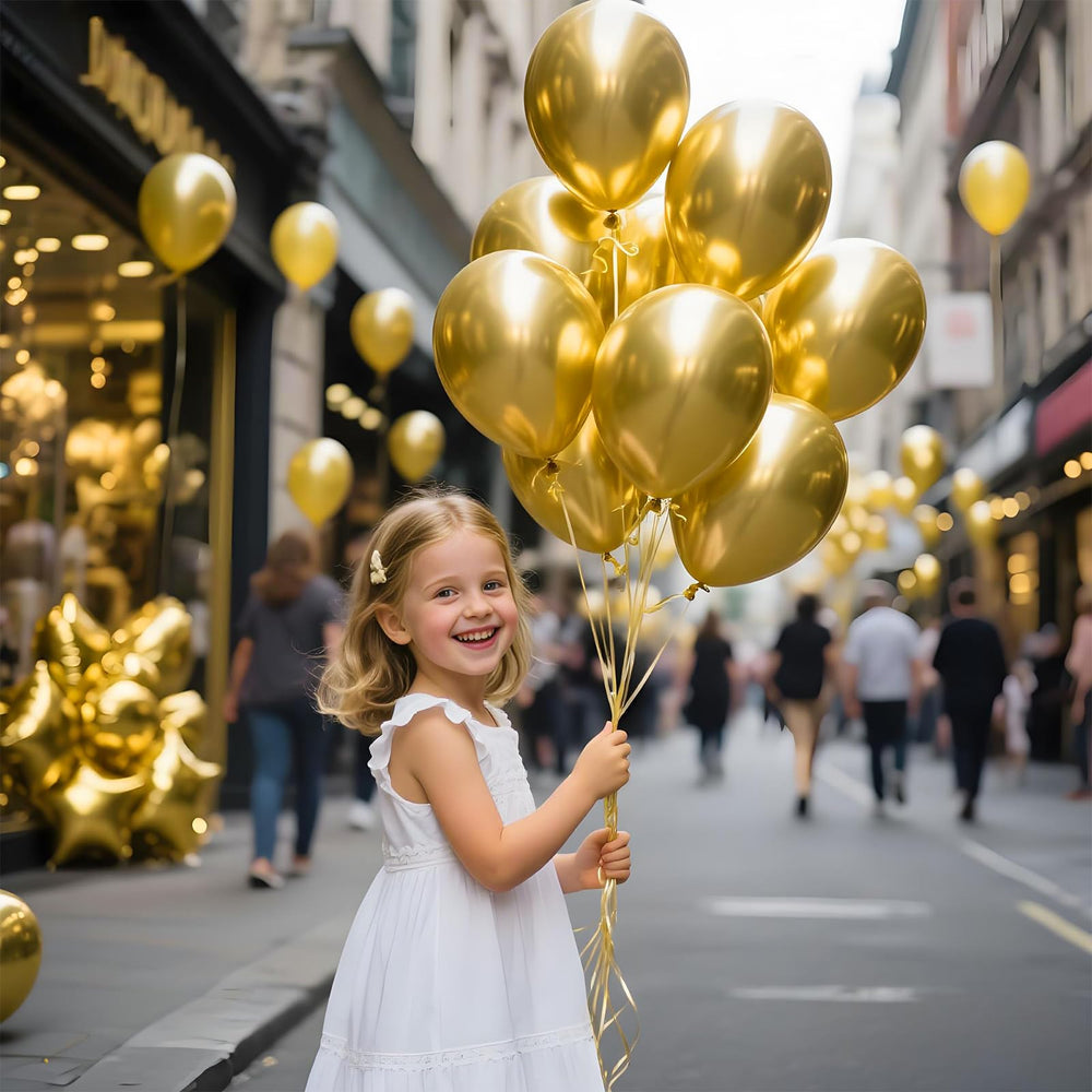 KAWKALSH balloons creating a shimmering arch for wedding decor