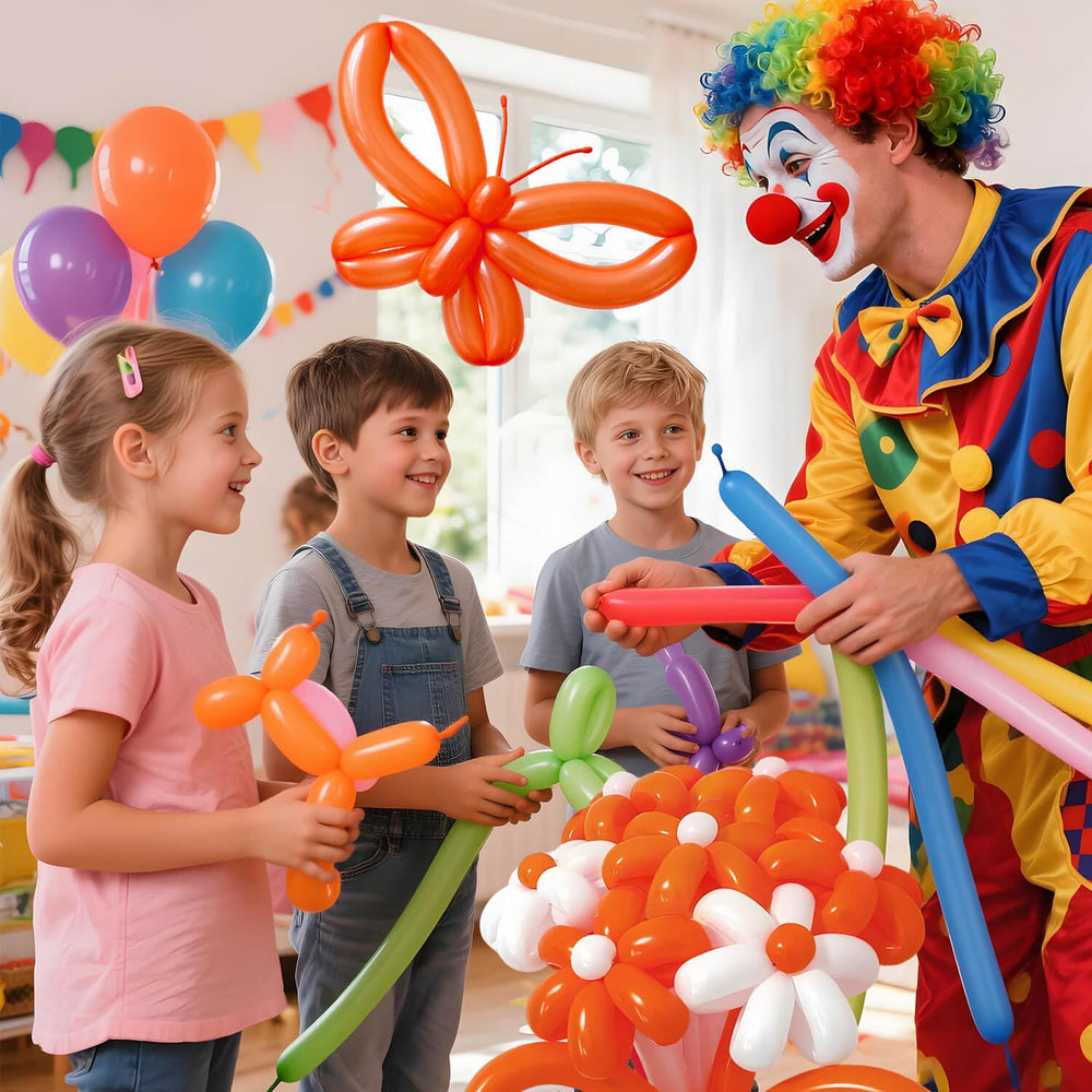 KAWKALSH natural latex balloons with 20% extra thickness for resilient twists.