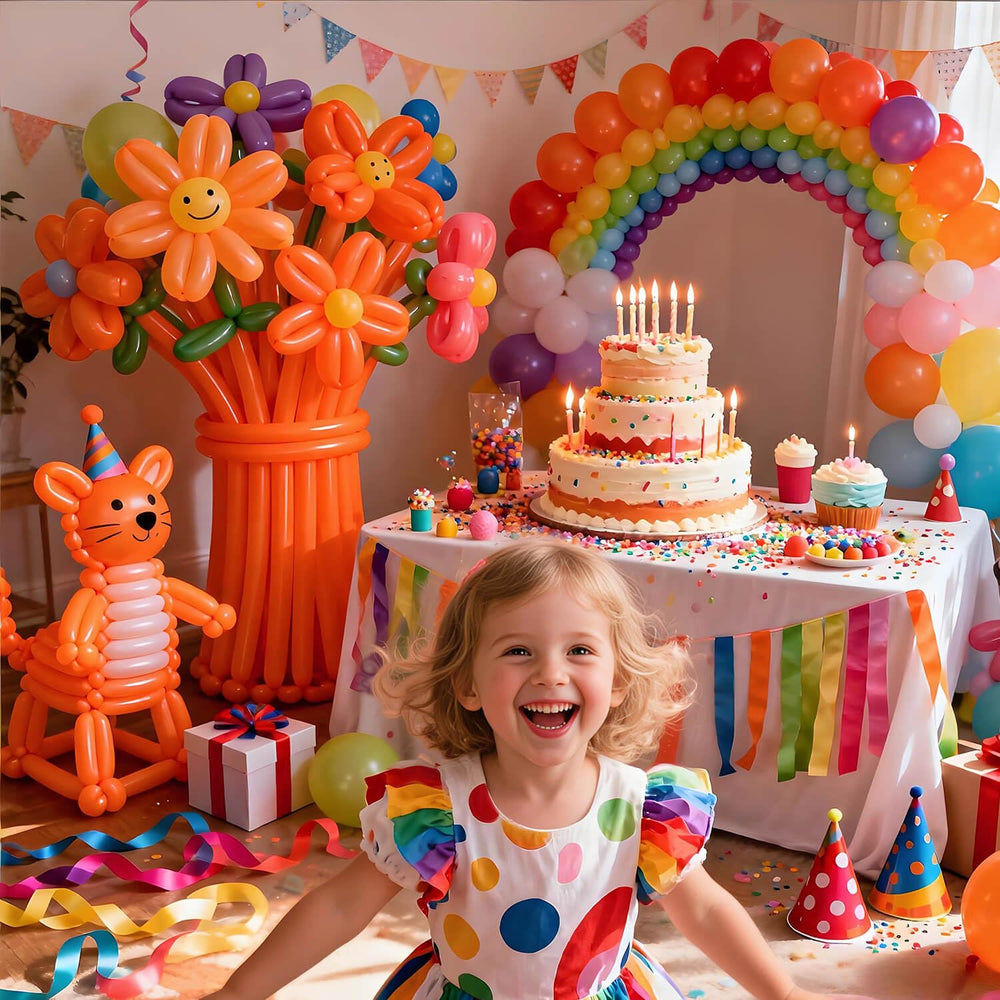 KAWKALSH talcum powder included on balloons for smooth twisting and handling.