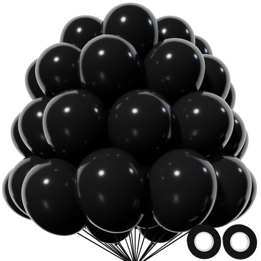 KAWKALSH Black Balloon 110pcs with 12in size ideal for bold party backdrops.