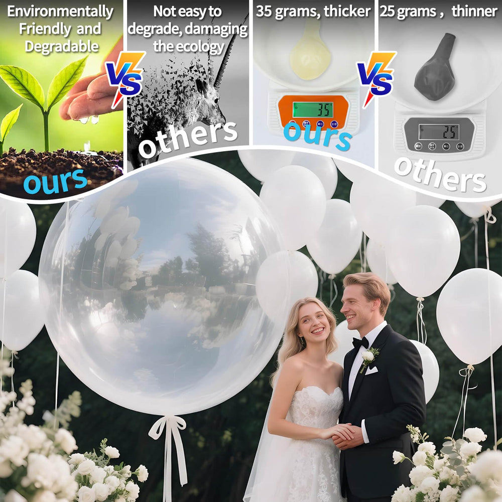 Kawkalsh giant clear balloons forming a photo booth backdrop
