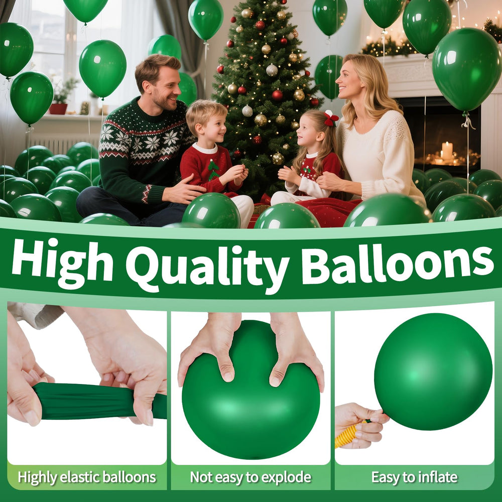KAWKALSH 12in dark green balloons create wedding backdrops with elegance.
