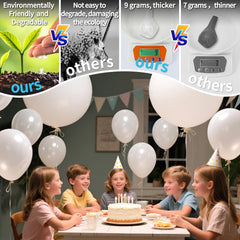 KAWKALSH heavy-duty latex balloons designed for durable decorations.