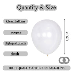 KAWKALSH 200pcs balloons with ribbons for quick party decor