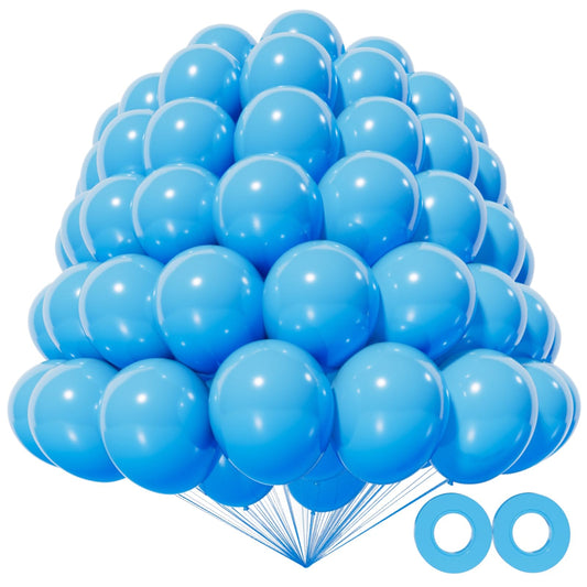 KAWKALSH light blue 5-inch balloons close-up for festive party decoration.