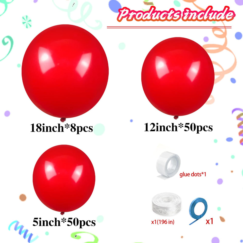 KAWKALSH red balloons in three sizes for versatile arches