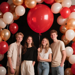 KAWKALSH red latex balloons suitable for indoor or outdoor use.