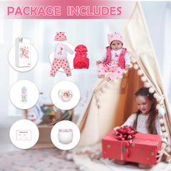 Kaydora Reborn doll with bottle and magnetic pacifier for feeding play