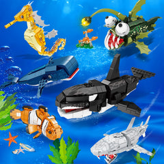 KAZI Orca blocks building fosters hand-eye coordination and problem-solving.