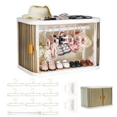 KBBYT wardrobe interior with hangers keeps tiny outfits organized and visible.