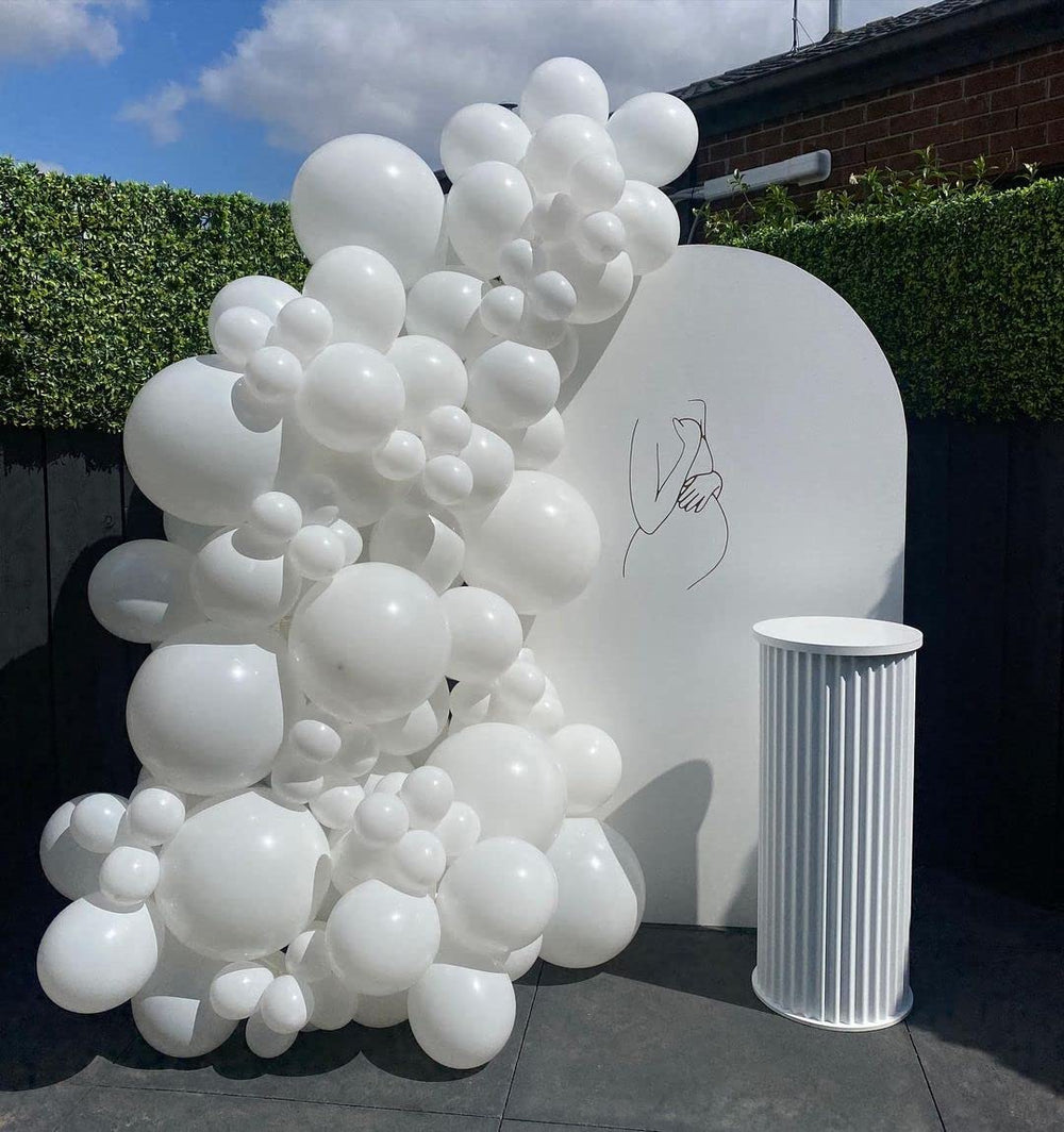 KBZVNAF matte finish white 12inch balloons for contemporary decor