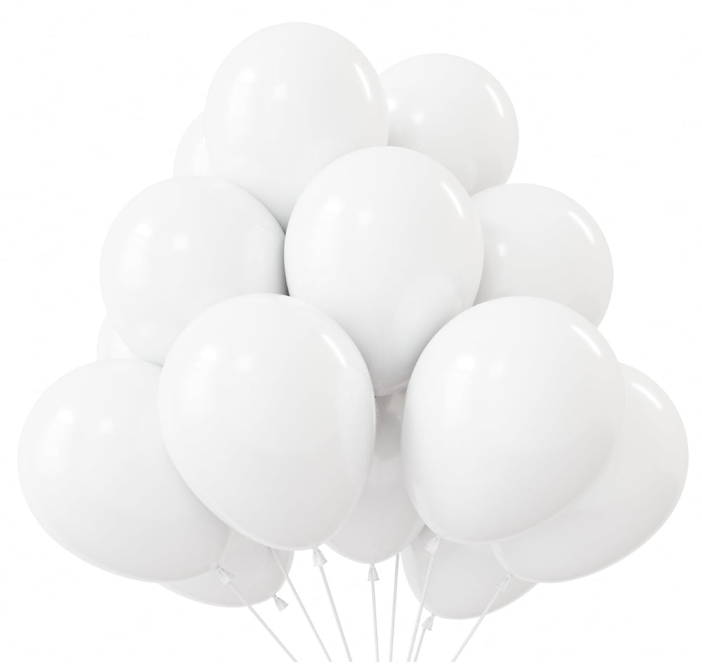 KBZVNAF white balloons 12inch close-up for elegant party decor