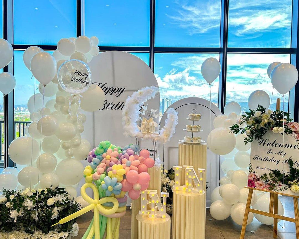 KBZVNAF white balloons 12inch graduation celebration with festive look