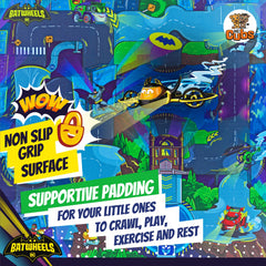 KC Cubs Batwheels mat Batgirl tile supports cooperative play and problem solving