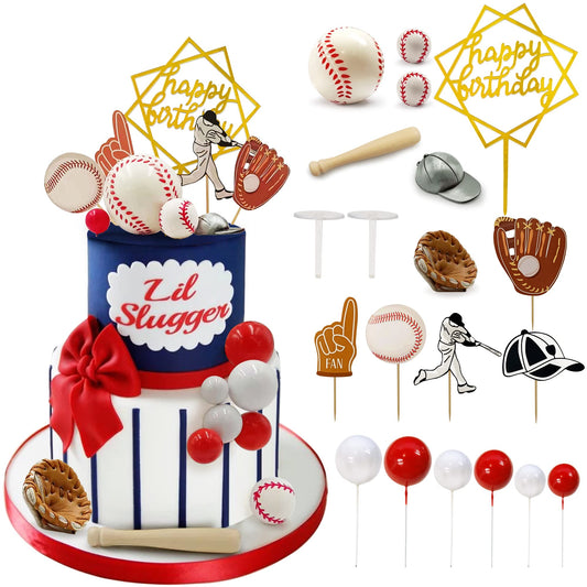 KDPATFAV baseball cake decorations set with 22 pieces for a festive party display