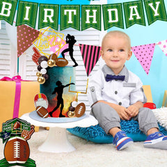 KDPATFAV acrylic rugby ball player topper enhances game day cupcakes