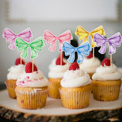 Keaziu toppers arranged on a dessert tray for photos and dessert tables