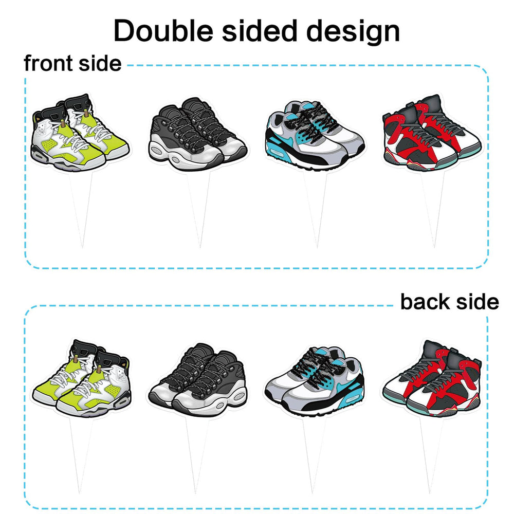 Keaziu sneaker cupcake topper design B enhances party dessert visuals.
