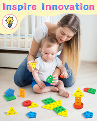 Kecristv colorful stacking tiles encouraging spatial awareness in toddlers