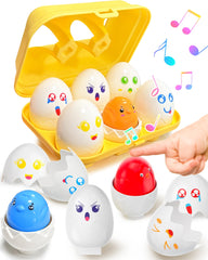 kecristv easter eggs with chicken bases promote color and shape recognition.