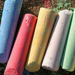 Low-dust Keebor chalk minimizes mess for indoor and outdoor use