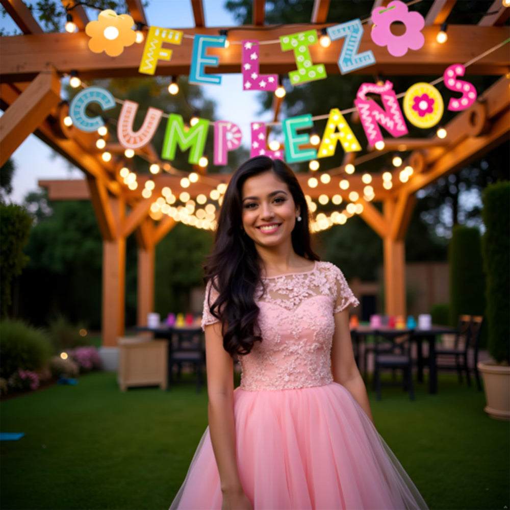 KEEGONU colorful-letters-banner bright multi-color letters create a cheerful party atmosphere.