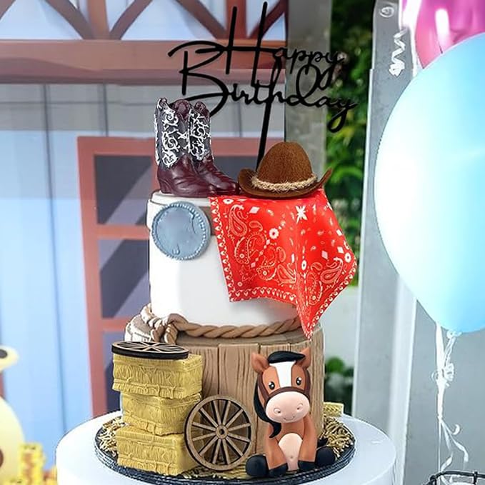 KEEPARTY wheels cake decorations add charming Western farm detail