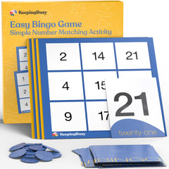 Keeping Busy Bingo calling cards: clear visuals aid participation in group activities.