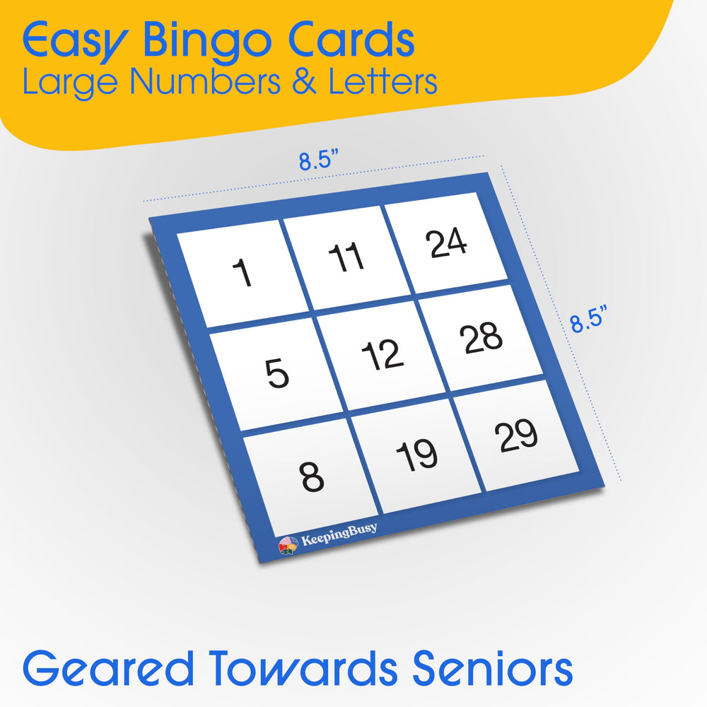 Keeping Busy bingo chips: tactile pieces support engagement during dementia-friendly play.