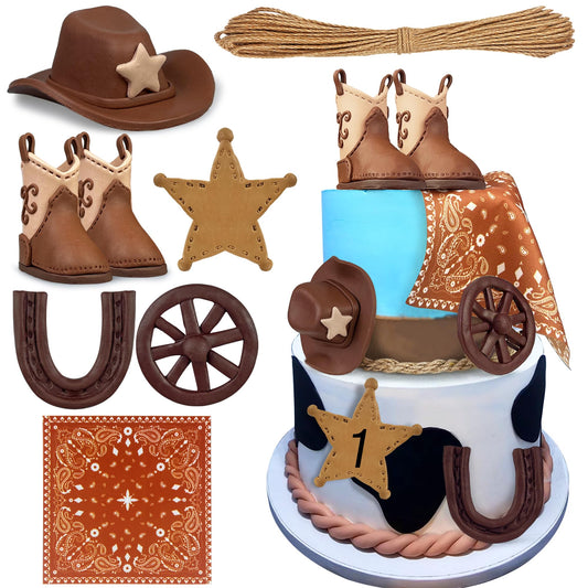 KEE PARTY cowboy hat cake topper to crown a western themed cake
