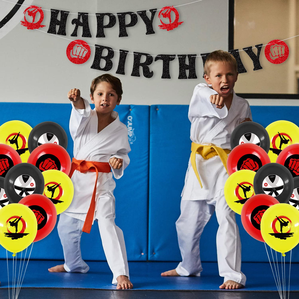 KEFAN Karate balloons bundle provides colorful decor for celebrations.