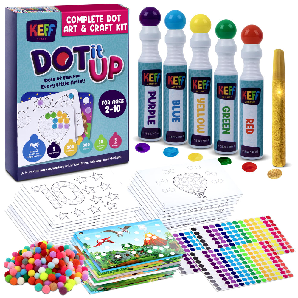KEFF Dot Art for Kids dot markers for durable coloring and fine motor play