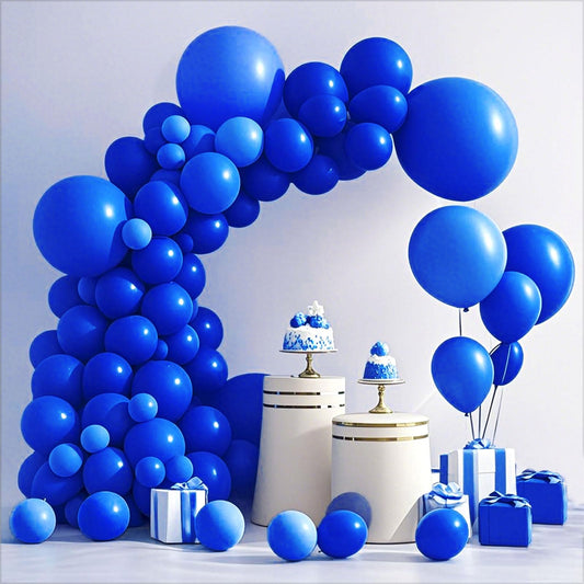 K.E.J Royal Blue Balloon Arch Kit creates a bold birthday arch.