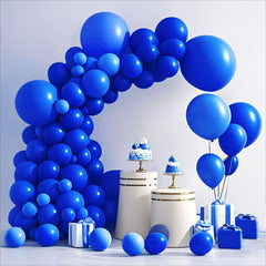 K.E.J Royal Blue Balloon Arch Kit creates a bold birthday arch.