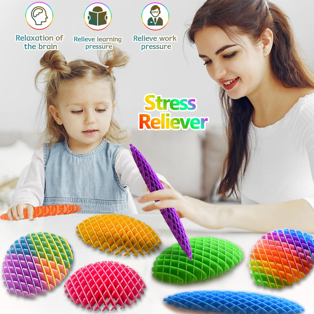 KEJIH Fidget Worm Toy yellow, bright color aids focus and play.