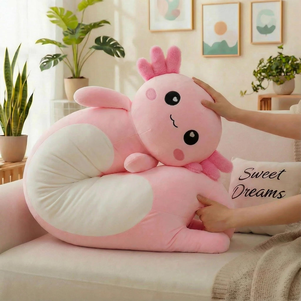 Kekeso axolotl plush soft fabric close-up