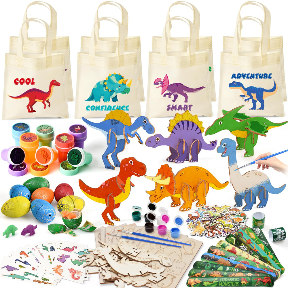 KELENO dinosaur party favors complete set for kids birthday celebration.
