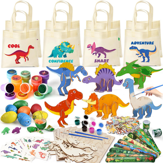 KELENO dinosaur party favors complete set for kids birthday celebration.