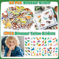 KELENO dinosaur stickers and temporary tattoos for decorating and gifting.