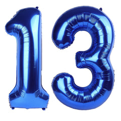 Kelfuoya 40-inch navy blue number 13 balloon creates a bold party backdrop