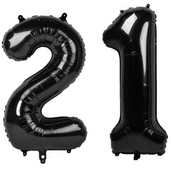 Kelfuoya 40-inch black number 21 balloon for bold party decor and wall displays
