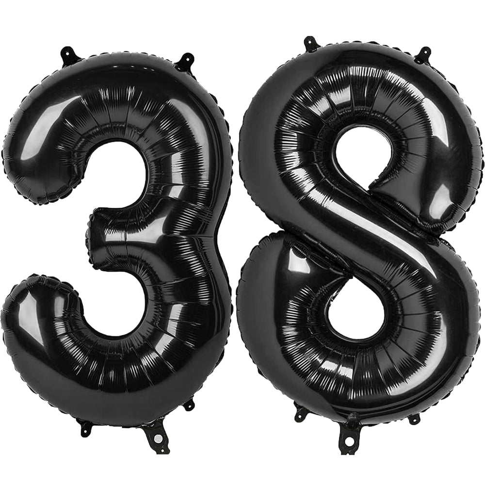 Kelfuoya 40-inch black number 38 balloon for dramatic celebrations