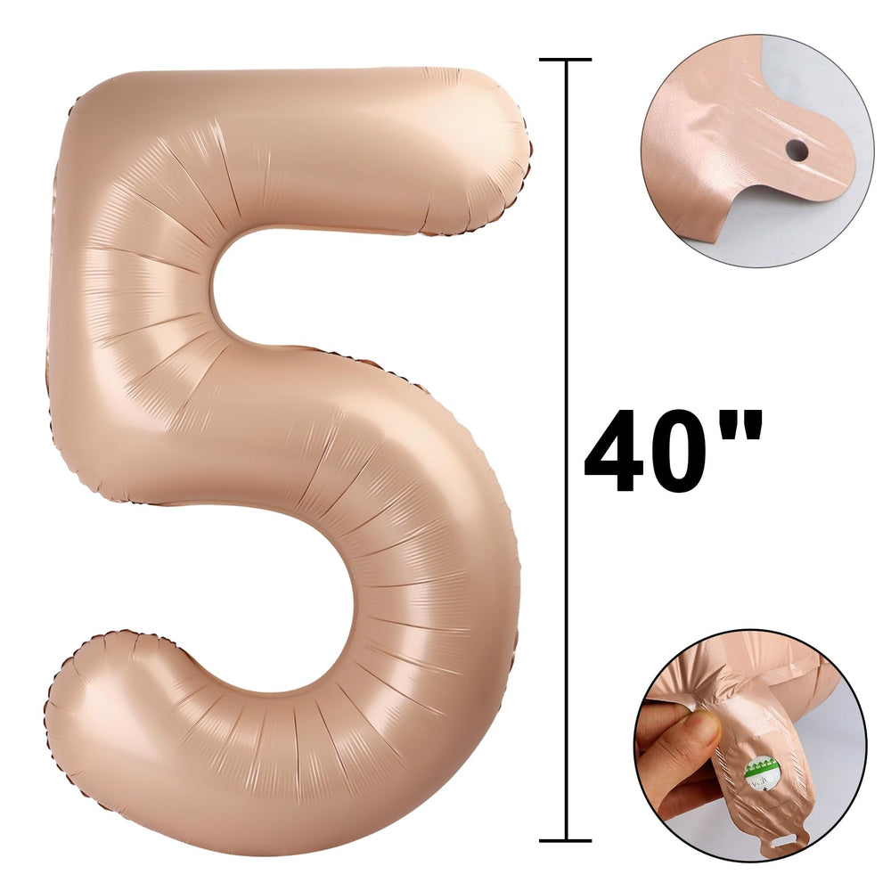 Kelfuoya caramel balloon 40-inch 5 for effortless self-sealing inflation.