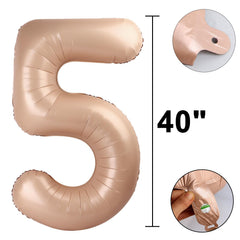 Kelfuoya caramel balloon 40-inch 5 for effortless self-sealing inflation.